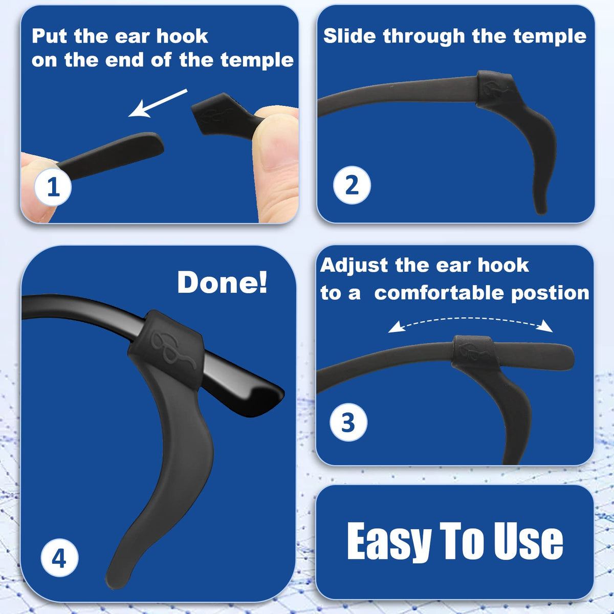 SMARTTOP Eyeglass Ear Grip-20 Pairs eye glasses ear grippers Anti-slip holders for ears,Silicone Ear Hook,glasses ear grip Retainer for Sports Glass Sunglasses Reading