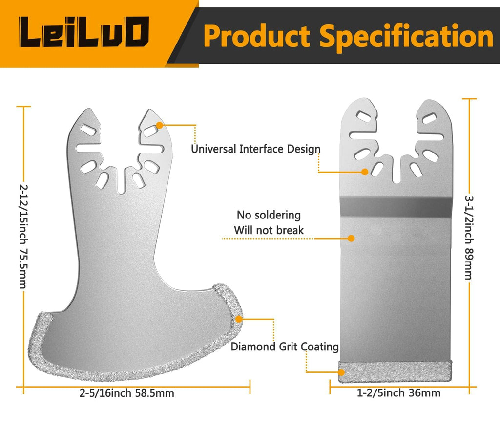 LEILUO 32Pcs Oscillating Tool Blades Wood Metal Multitool Blades Set