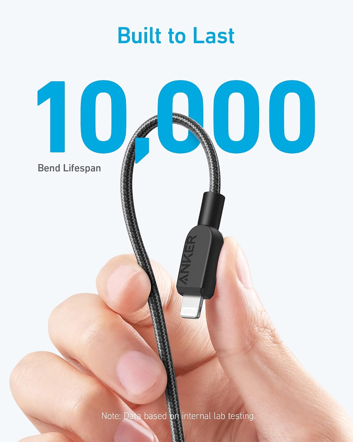 Anker 310 USB C to Lightning Cable,MFi Certified Cable(0.9m, Black)