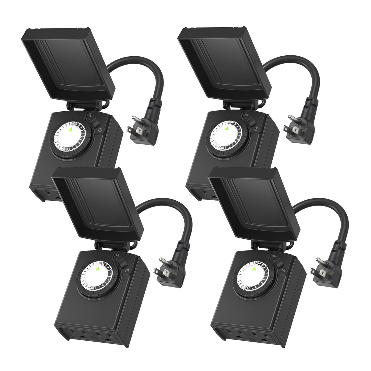 BN-LINK Outdoor 24-Hour Mechanical Timer Outlet, 2 Grounded Outlets