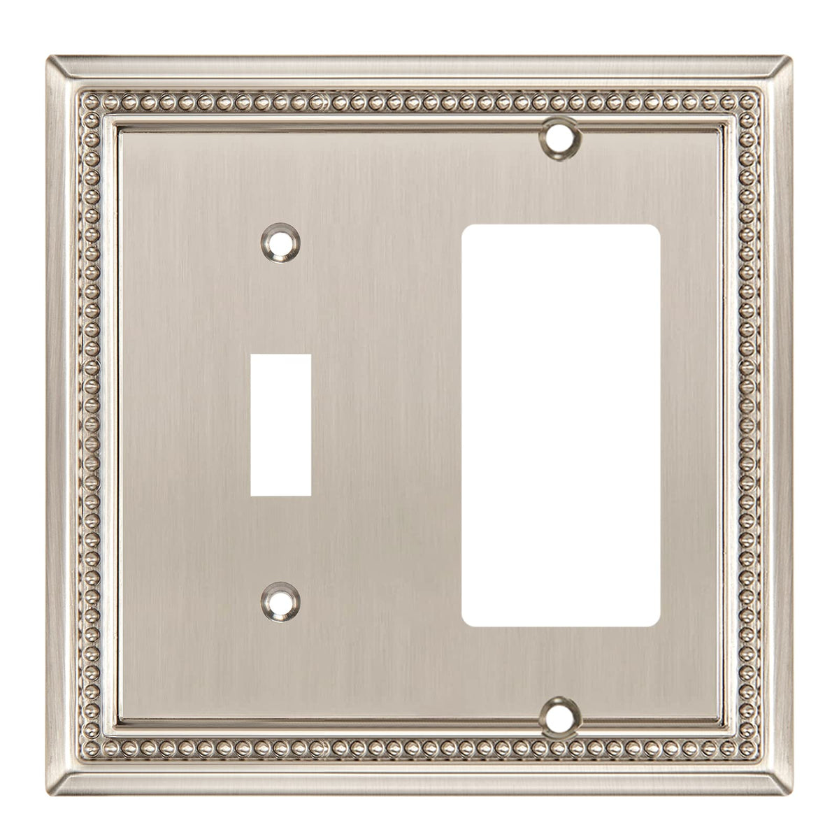 Sunken Pearls Heavy-Duty 4 Toggle Light Switch Plate, Antique Brass, 1 Pack