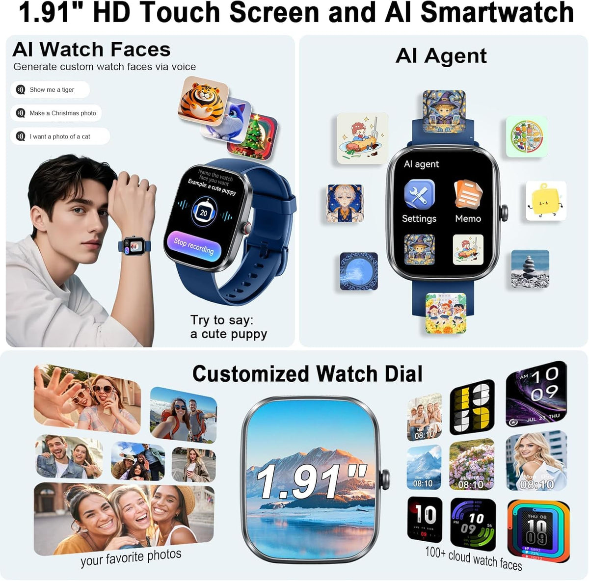 Motast Smart Watch, Fitness Tracker 1.69'' HD for Men Women