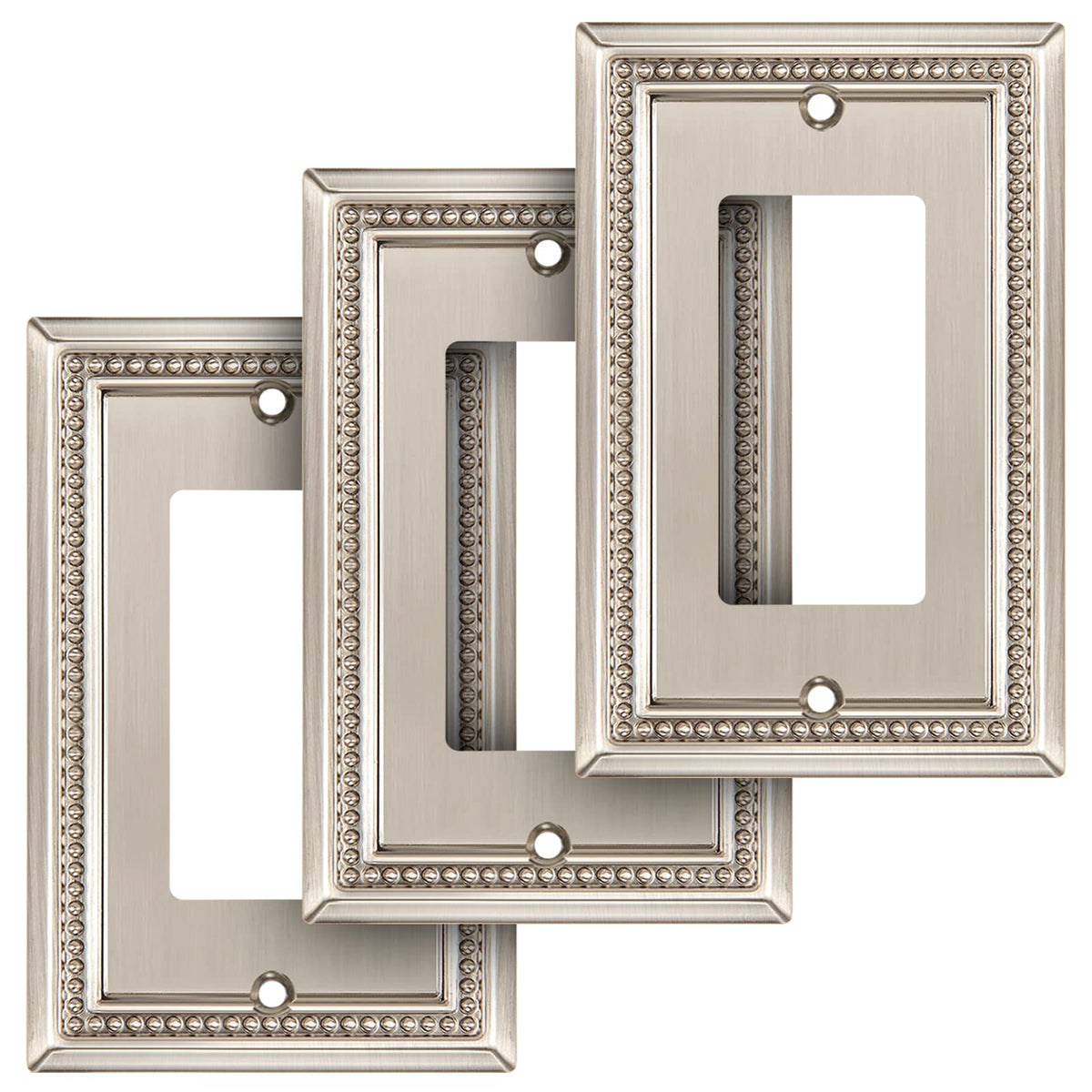 Sunken Pearls Heavy-Duty 4 Toggle Light Switch Plate, Antique Brass, 1 Pack