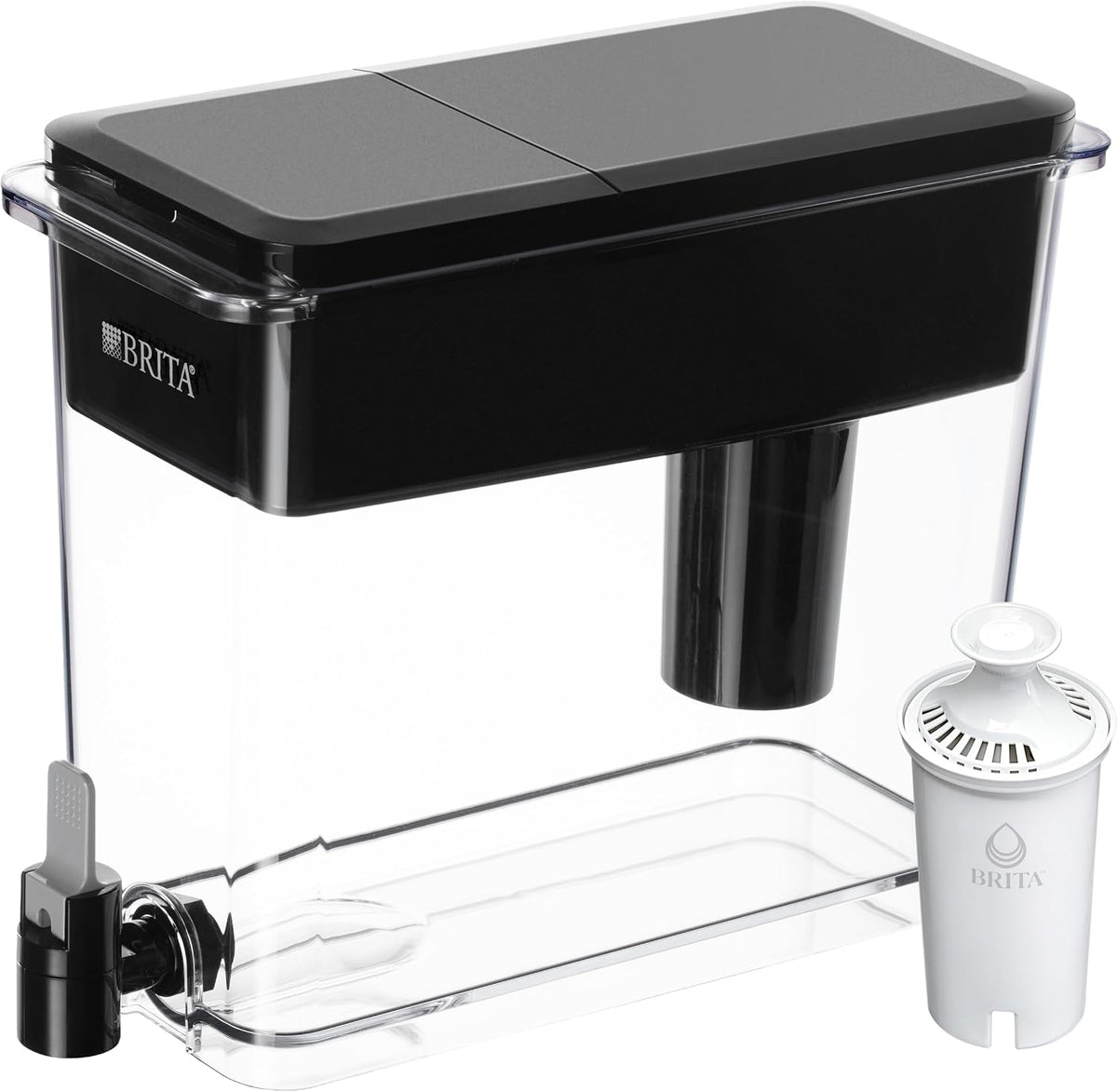 Brita X-Large 27 Cup Water Dispenser, Includes 1 Filter, Black