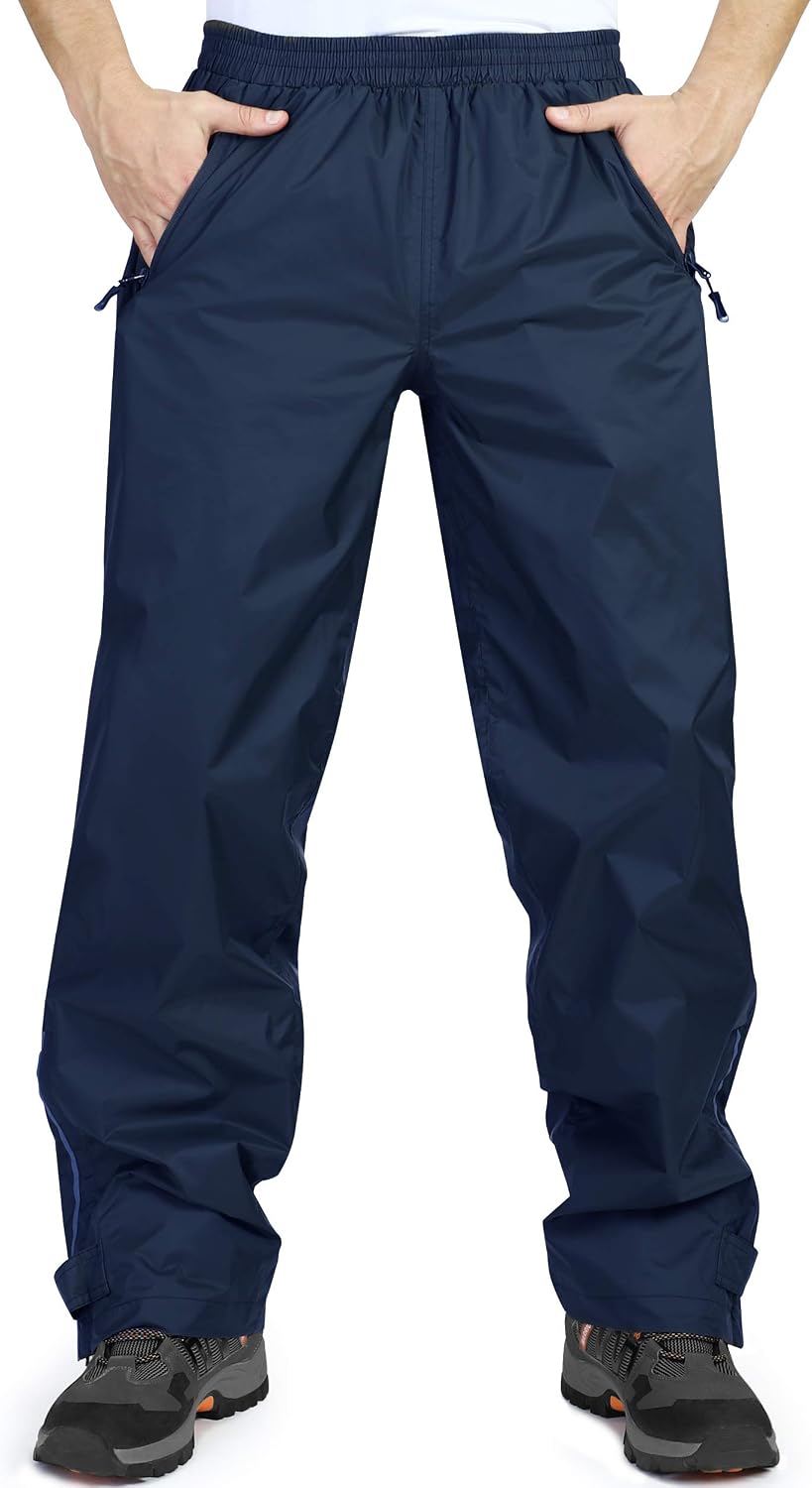 33,000ft Men's Waterproof Trousers Lightweight Breathable Rain Overtrousers