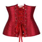 Kelvry Women's Satin Waist Cincher Lace up Boned Bustier Underbust Corset