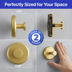 HOME SO Suction Cup Hooks for Shower & Bathroom Towel Holder 2-Pack Black