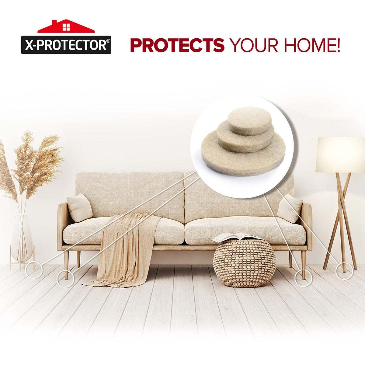 Felt Furniture Pads X-PROTECTOR 133 PCS Premium Furniture Pads - Felt Pads