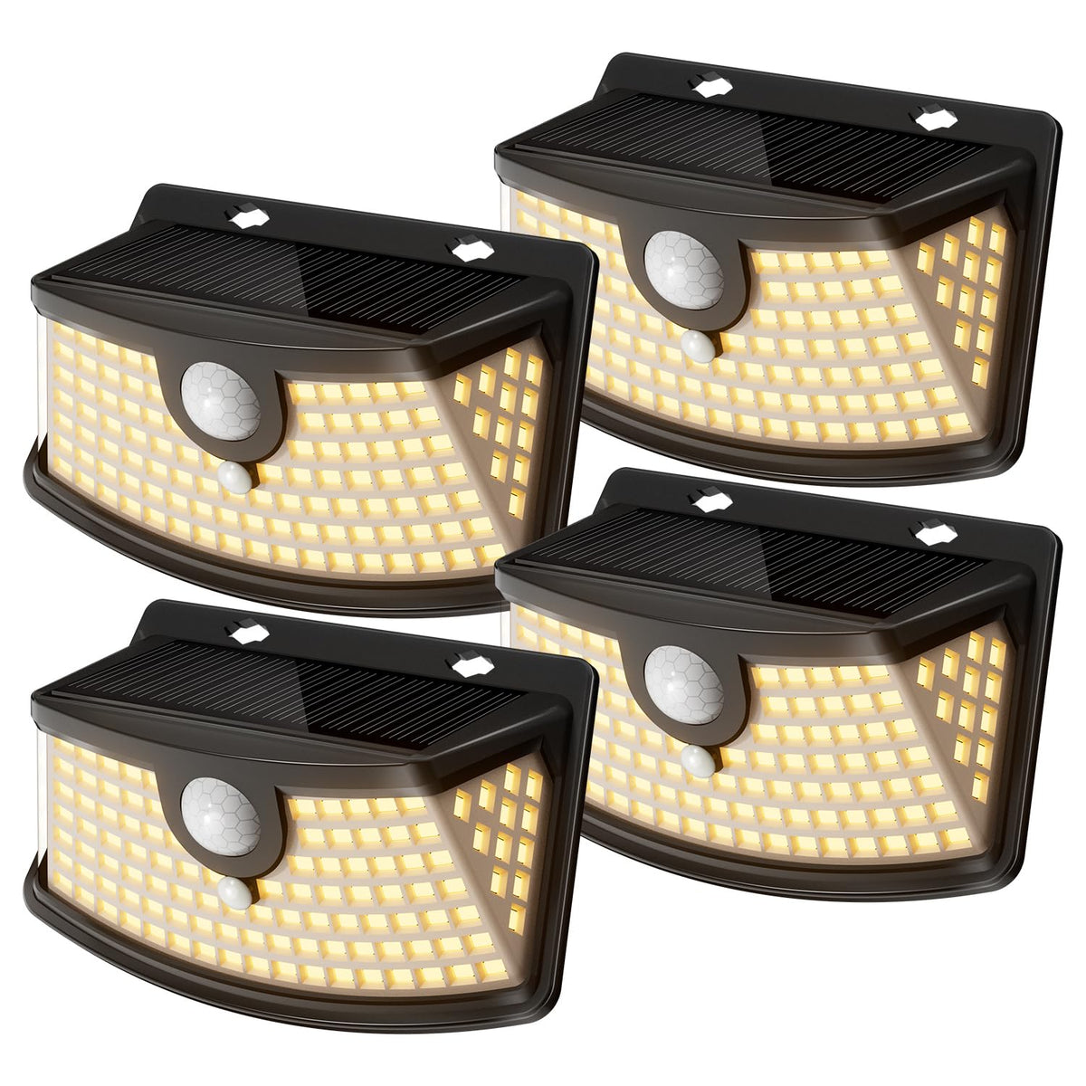 Aootek Solar Motion Sensor Lights Outdoor 120 LEDs, Black, 6 Pack