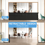 Retractable Mesh Baby & Dog Gate for Stairs, 86cm Tall x 140cm Wide, Black
