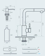 FORIOUS Kitchen Faucet with Cup Washer, Pull Down Sprayer, Brushed Nickel
