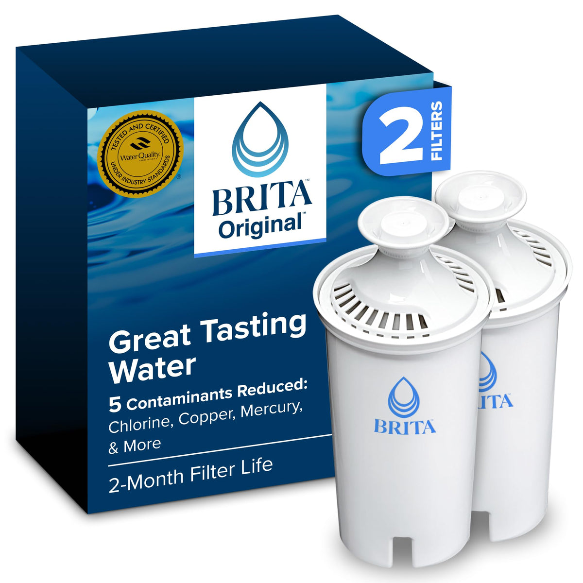 Brita Standard Pitcher and Dispenser Replacement Water Filters, White, 4