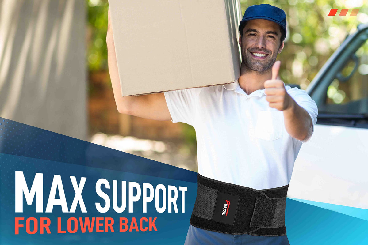 FEATOL Back Brace for Men & Women, Lower Back, Sciatica Pain Relief