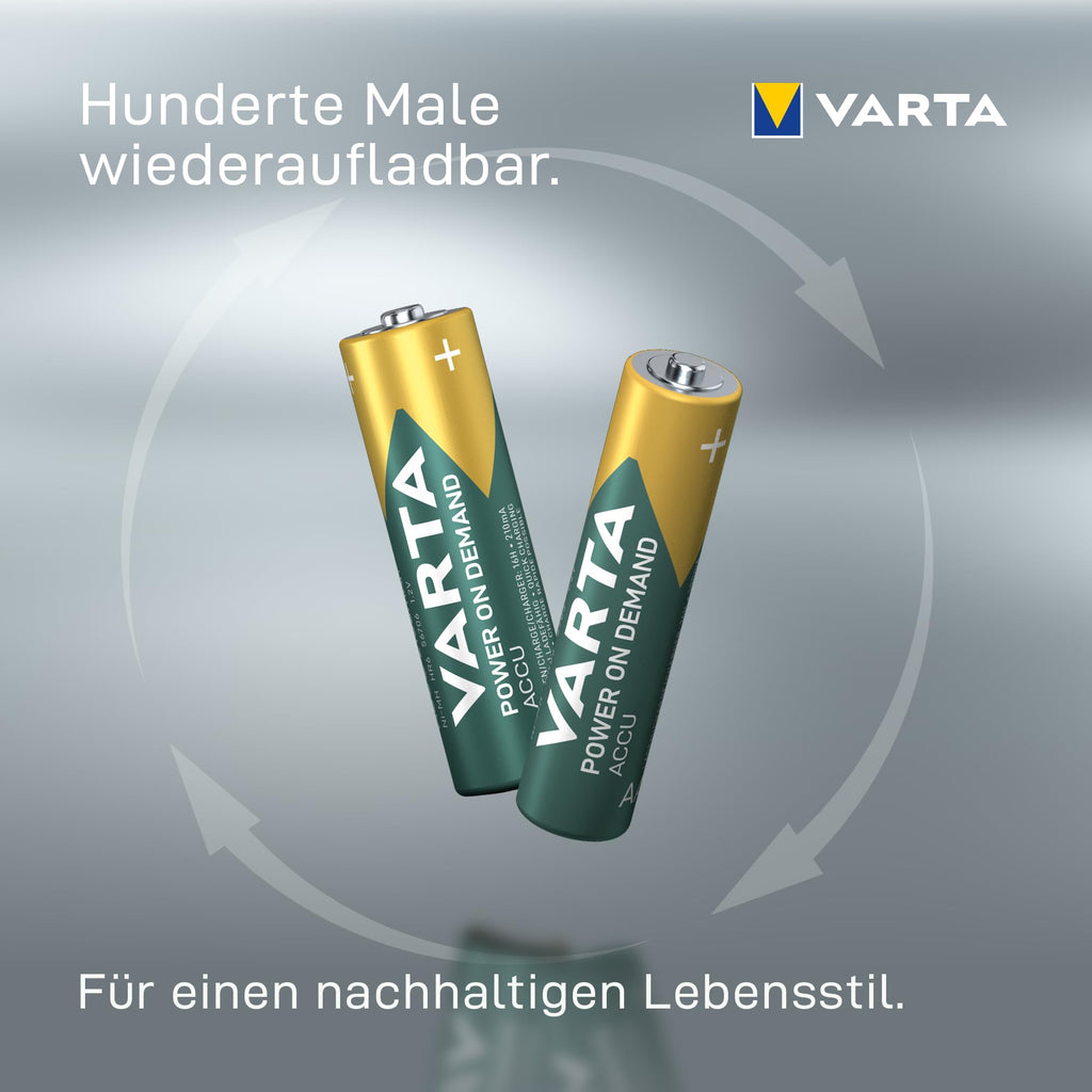 VARTA Batteries AAA, rechargeable, Pack of 16, Power on Demand, 1000 mAh