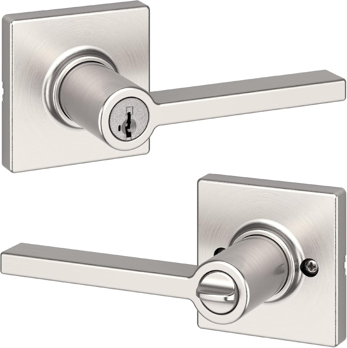 Kwikset Casey Privacy Door Lever with Lock, Matte Black