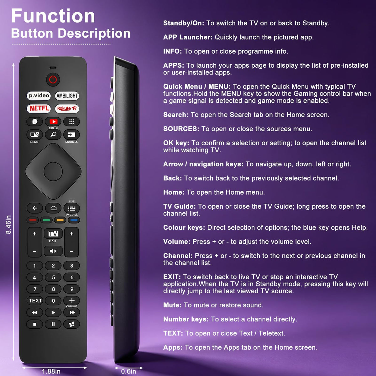 Replacement TCL TV Remote Control RC802N for TCL Android & LCD LED 4K Smart TVs: 32DS520, 40S6000FS, 49S6000FS, 49DP600, F43S5916, 50DP600, H32S5916, U49P6016, U55P6006 – No Setup Required