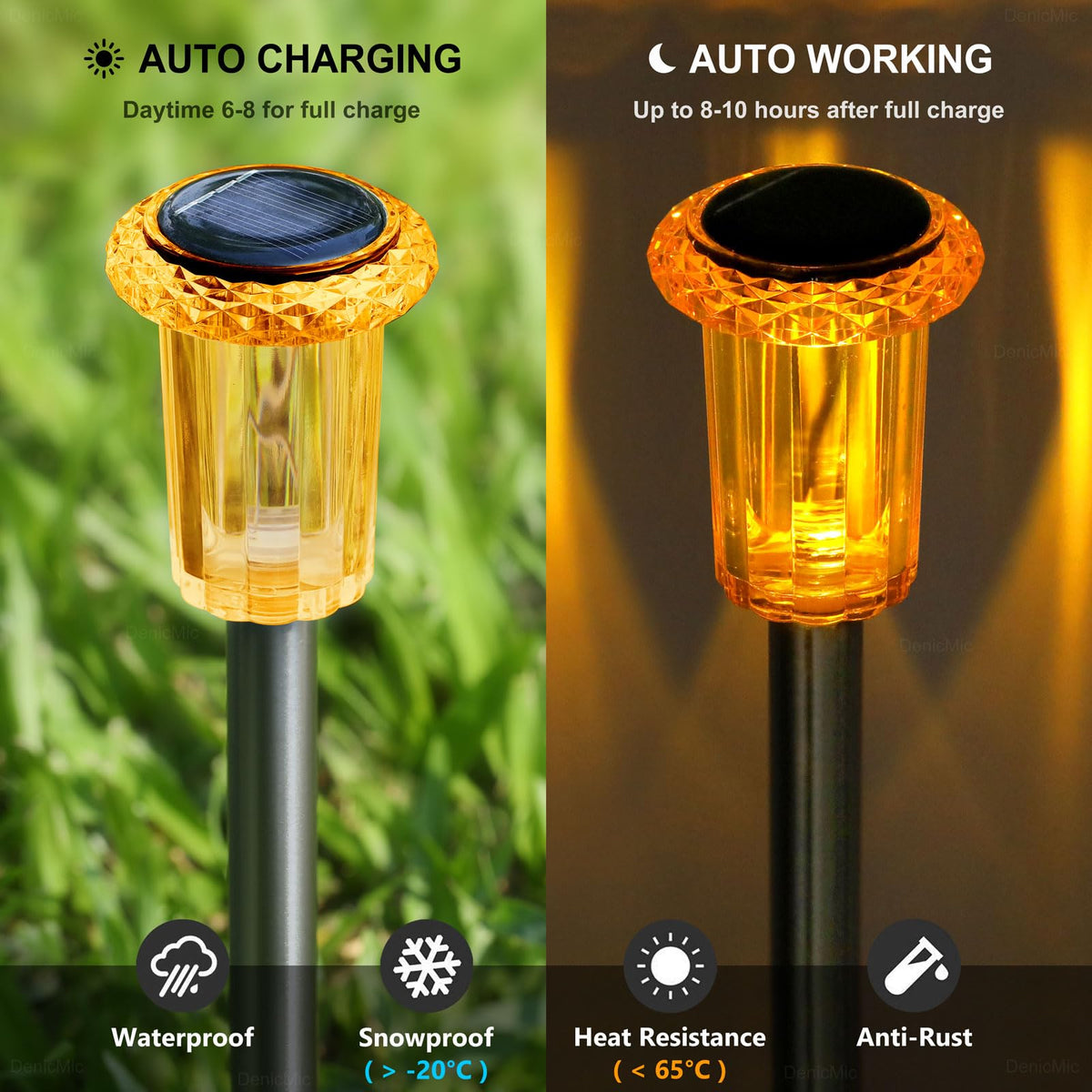 DenicMic Solar Halloween Lights Outdoor Waterproof 10 Pack Halloween Decor