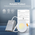 Amico 12 Pack 3 Inch LED Recessed Lighting, Canless Wafer Downlight, White