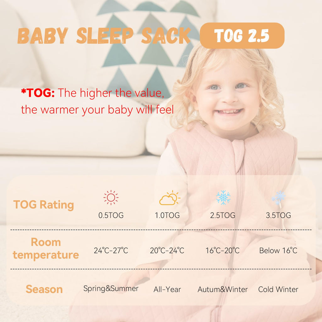 Yoofoss Baby Sleeping Bag 2.5 Tog 12-18 Months Grey