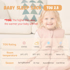 Yoofoss Baby Sleeping Bag 2.5 Tog 12-18 Months Grey