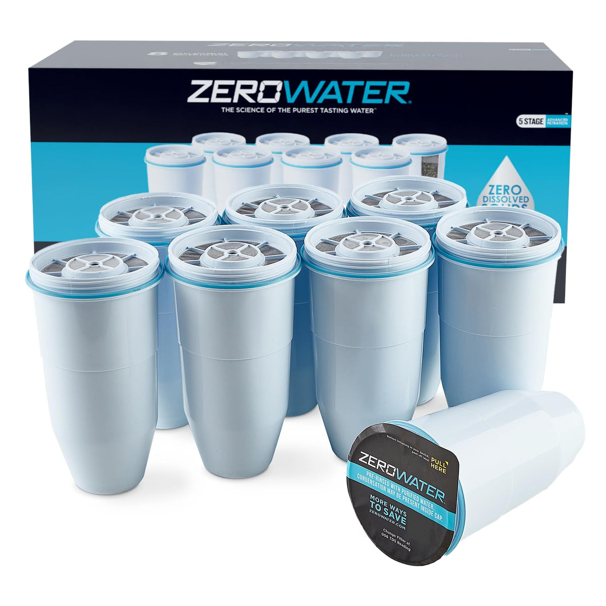 ZeroWater Official Replacement Water Filter Removes PFOA/PFOS 2-Pack