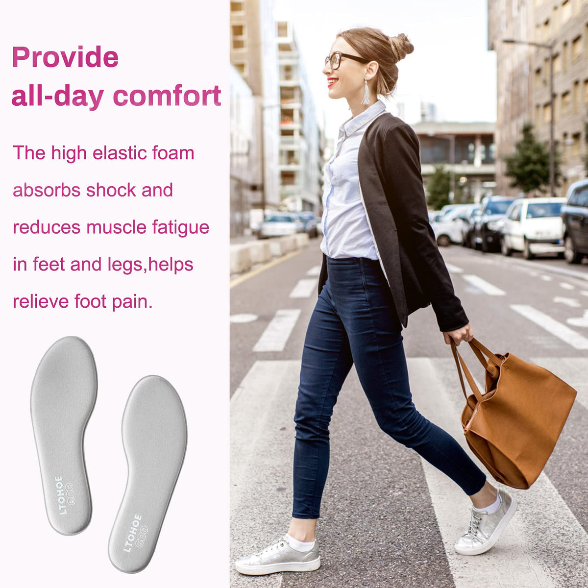 Memory Foam Insoles for Men and Women, Cushioned Shoe Insoles for Running Shoes, Trainers, Work Boots and Walking Shoes, Shock Absorbing Foot Pain Relief Comfort Inner Soles UK Size 3 to 12