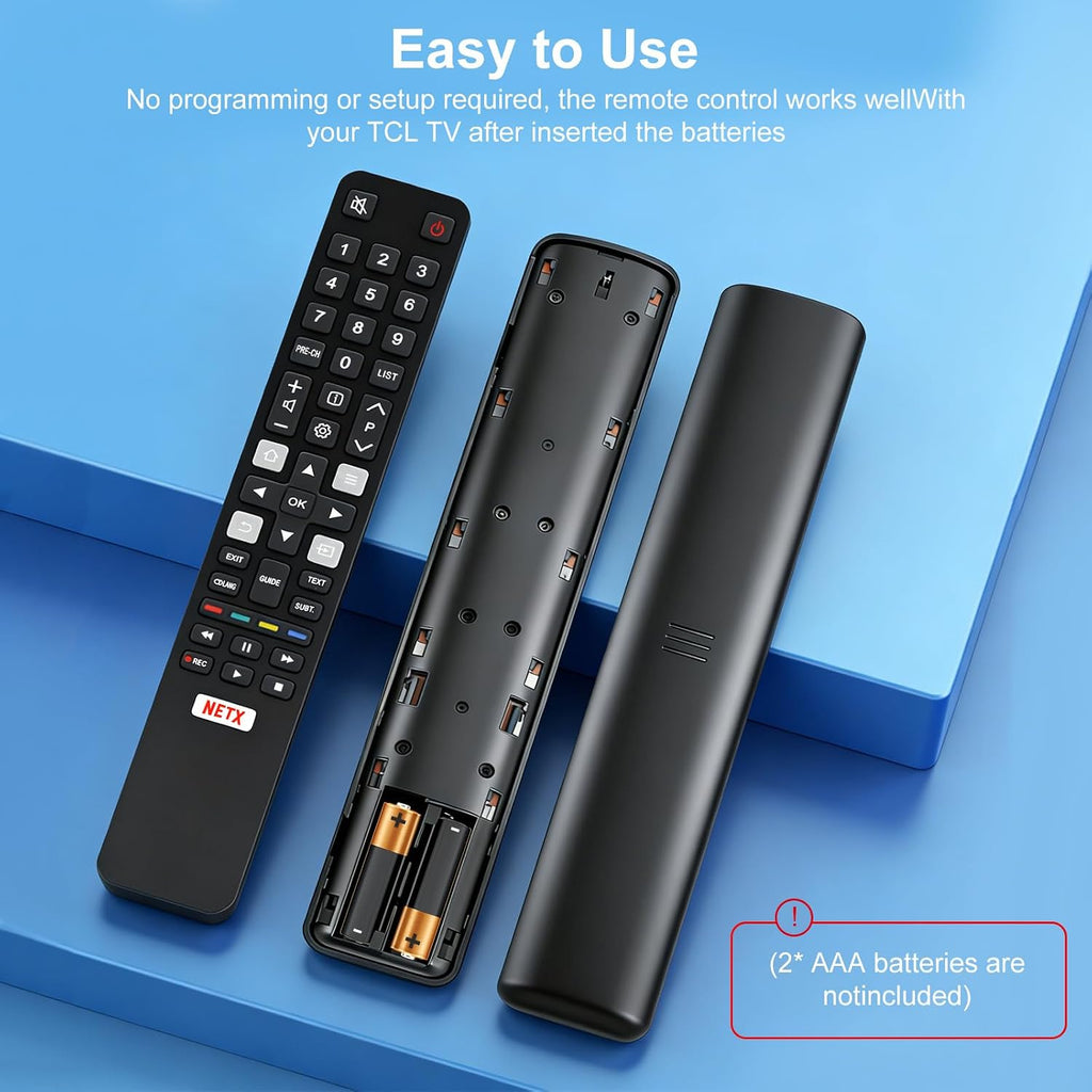 Replacement TCL TV Remote Control RC802N for TCL Android & LCD LED 4K Smart TVs: 32DS520, 40S6000FS, 49S6000FS, 49DP600, F43S5916, 50DP600, H32S5916, U49P6016, U55P6006 – No Setup Required