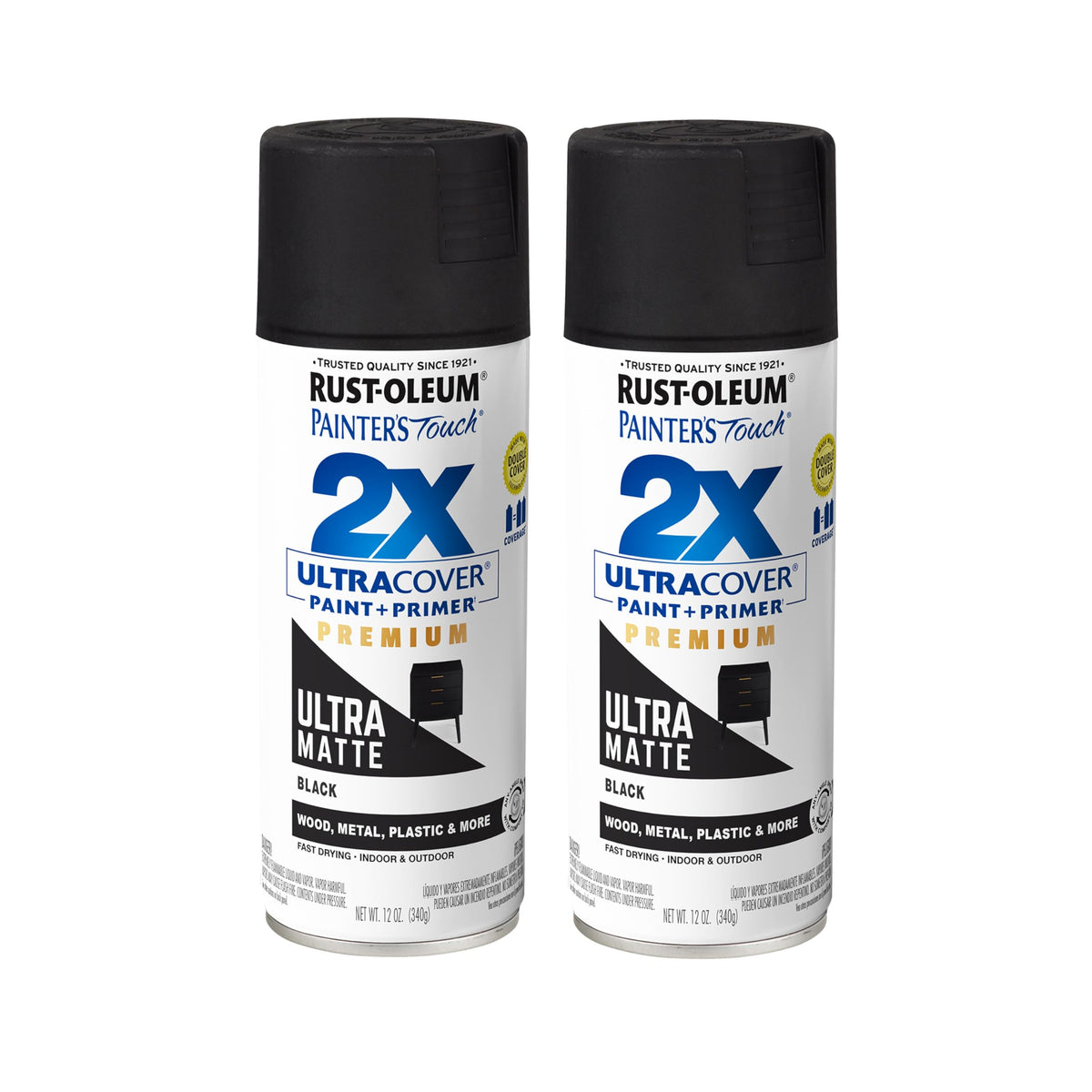 Rust-Oleum 334023-6PK Painter's Touch 2X Ultra Cover Spray Paint, 12 oz, Gloss Almond, 6 Pack