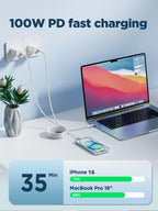 USB-C to C 1M 100W PD3.0 Fast Charging Cable - Compatible with MacBook Pro, iPad Air, iPhone 15, Samsung S23/S22/S21 Ultra, Pixel 7/6, Switch, PS5