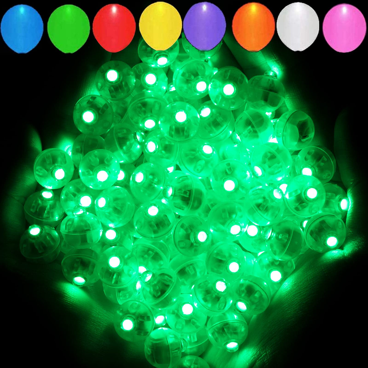 Aogist 200pcs 10-Colors Mini Lights with Hook,Long Standby Time Waterproof LED Balloon Light,Battery Powered,Ball Lamp for Balloon Paper Lantern Birthday Party Christmas Halloween