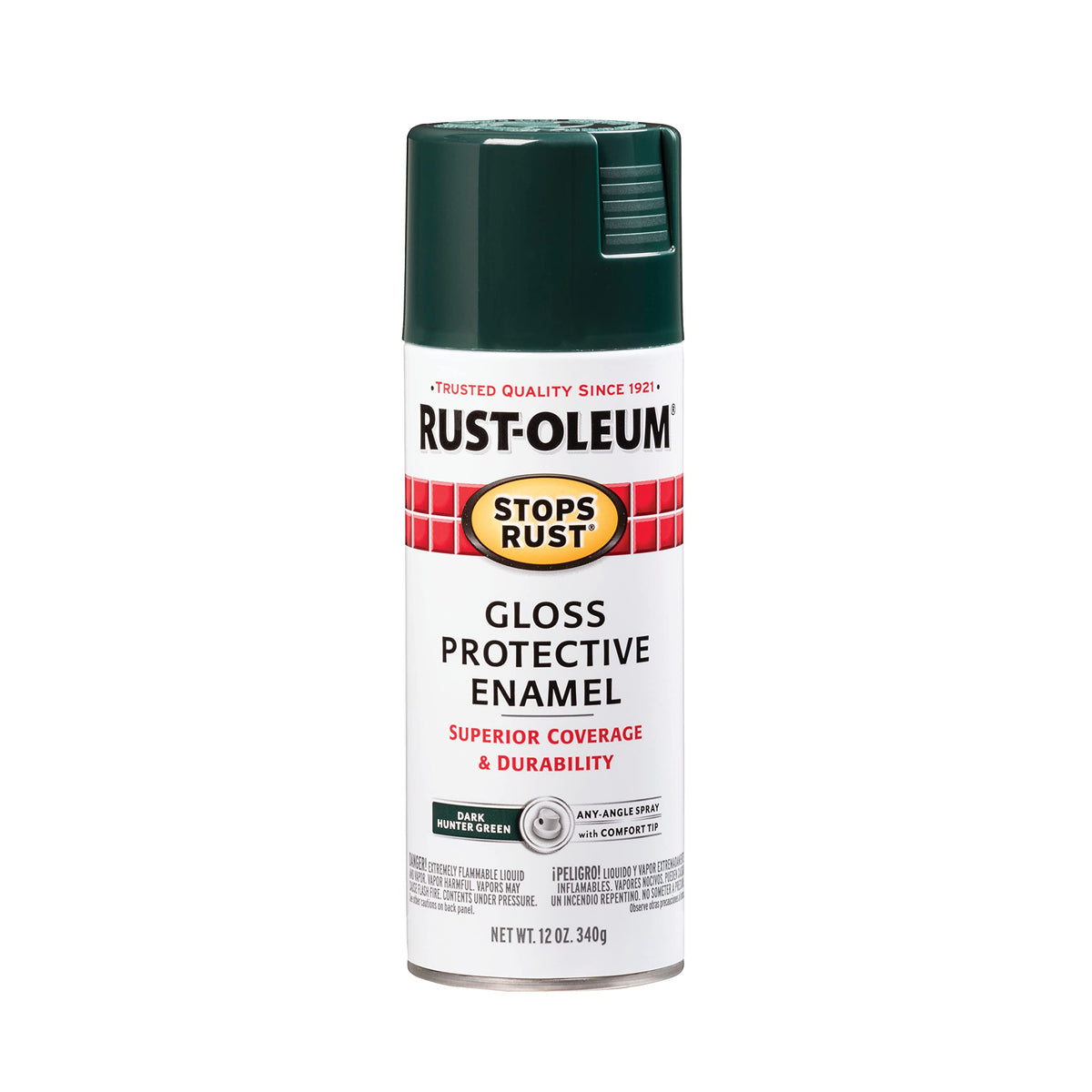 Rust-Oleum 7776830 Stops Rust Spray Paint, 12 oz, Flat Black