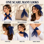 WESTEND CHOICE Square Chiffon Scarves Women's Neck Scarf 50s Retro Bandana