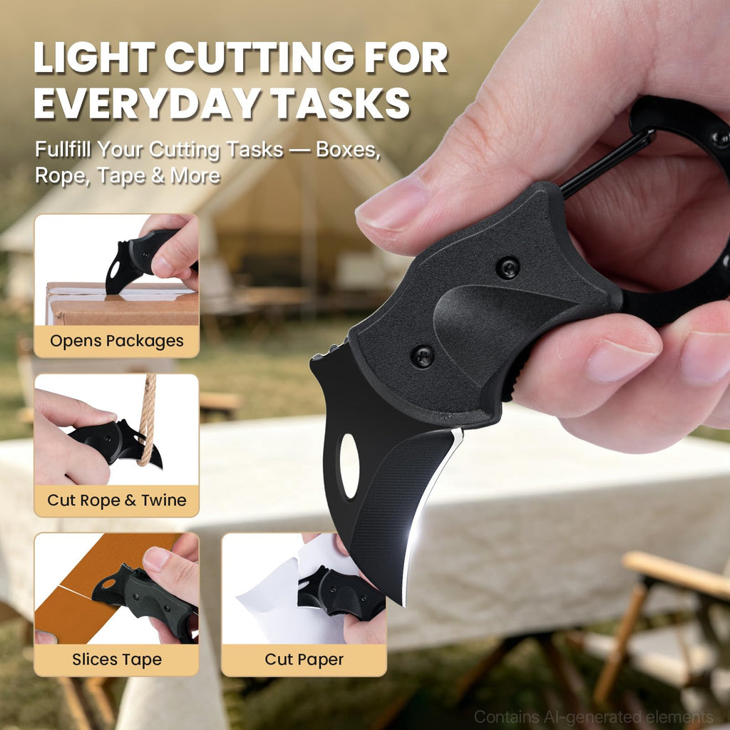 FUNBRO Small Pocket Knife, Cool Box Cutter with 1.34 Inch Sharp Blade