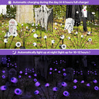 BeHiller Halloween Decorations Outdoor Solar Scary Eyeball Lights,2PACKS 12LED Green Eyeball Swaying Firefly Lights,Waterproof Solar Halloween Path Lights for Yard/Garden/Lawn/Party Decor