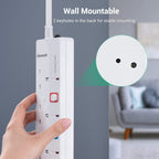 DEWENWILS 6 Way Surge Protected Extension Lead with Individual Switches
