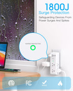 Surge Protector Outlet Extender with Rotating Plug, Multi Plug Wall Outlet