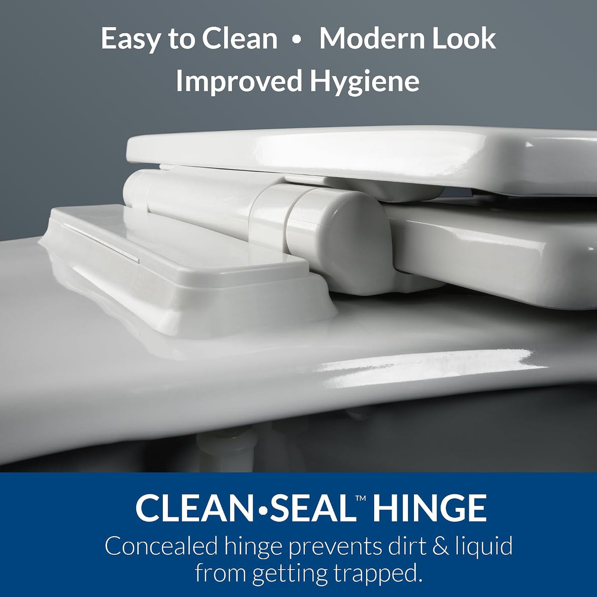 Mayfair Linden Slow Close Toilet Seat, Non Slip Heavy Duty Wood, Easy Install, Elongated, White