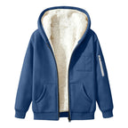Womens Teddy Fleece Hoodies Sherpa Lined Fuzzy Jacket with Pockets Full Zip Hooded Sweatshirts Ladies Fall Winter Warm Jumper Coat Outwear Thermal Outfits Clothing