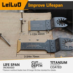 LEILUO 32Pcs Oscillating Tool Blades Wood Metal Multitool Blades Set
