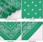 Aomig Bandana Head Scarf for Men and Women, Stylish Cowboy Headband Handkerchief, Multi-purpose Hair Scarf Paisley Print Unisex Headwraps, Bib Party Face Covering Headwear for Motorcycling
