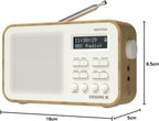 DAB/DAB+ & FM Portable Digital Radio | Simple Controls | Dual Alarms & Sleep Timer | Battery & Mains Powered (4x”AA”) | Bluetooth | Perfect for Home, Office or Outdoors | AZATOM Desire X2 (Oak)