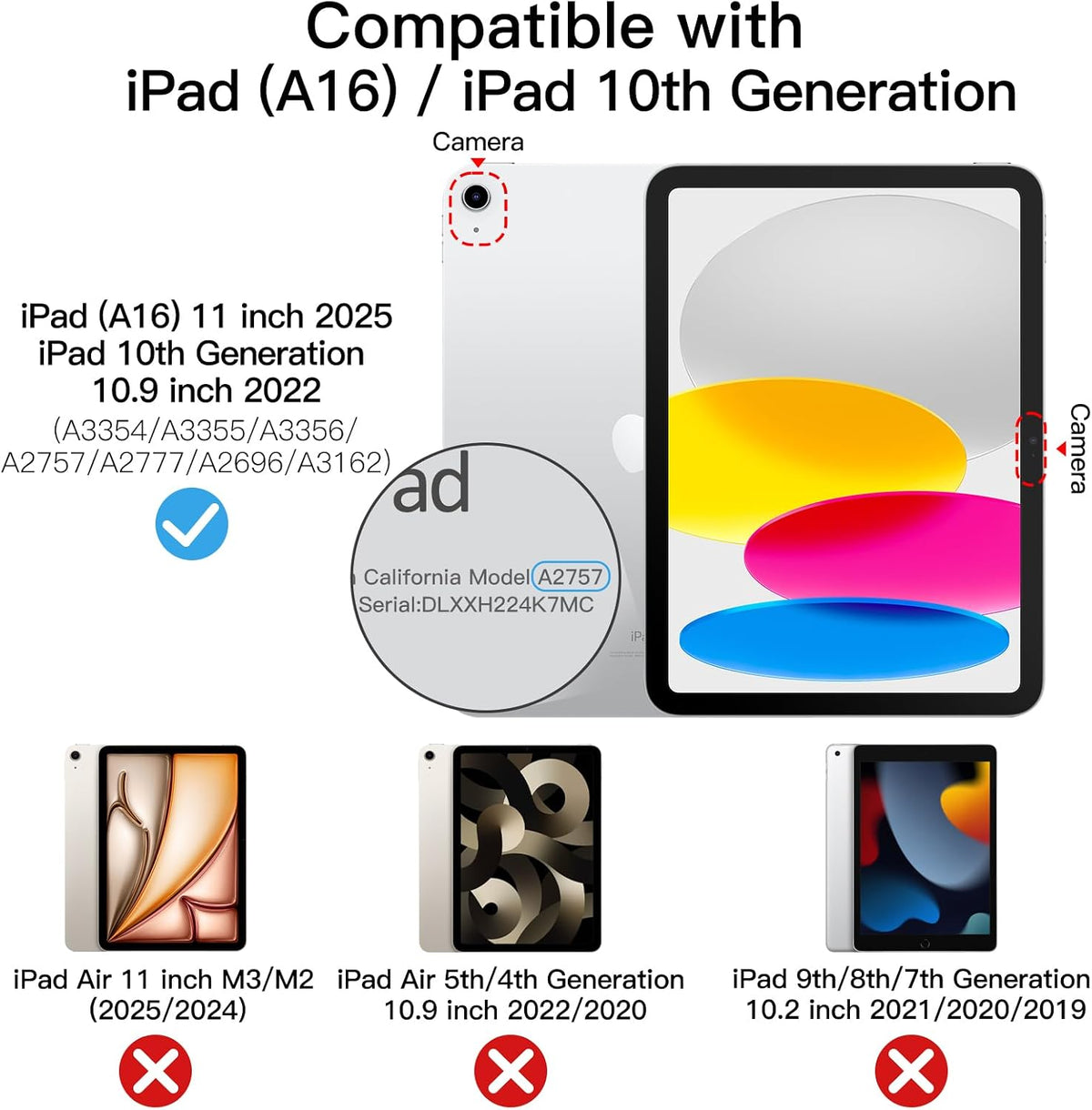 JETech Case for iPad (A16) 11th/10th Gen, Black