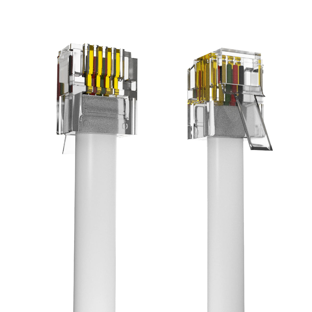 ASNQ High Speed Broadband RJ11 to RJ11 Cable for Landline Telephone, Router, Modem to RJ11 Phone Socket or Microfilter - ADSL Cable 5m with OFC Wires and PVC Cover - Internet DSL Cable - Flat, White