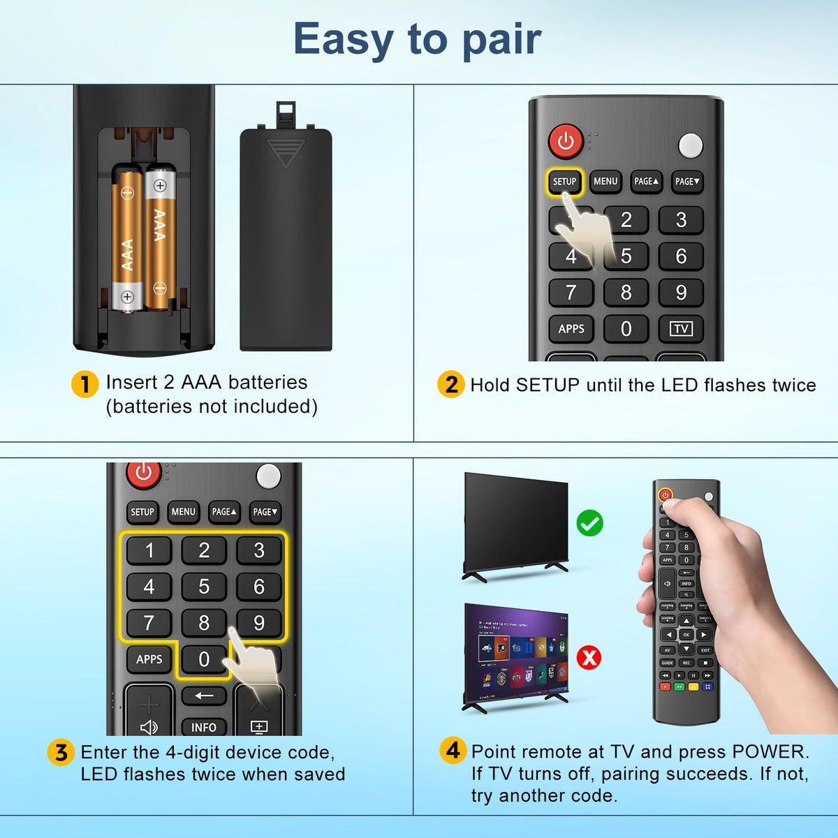for Hisense TV Remote Control, Universal for Hisense Smart TV, Replacement