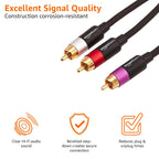Amazon Basics 2 RCA Cables for Amplifier, Active Speakers or Subwoofer, 1.2 m, Black