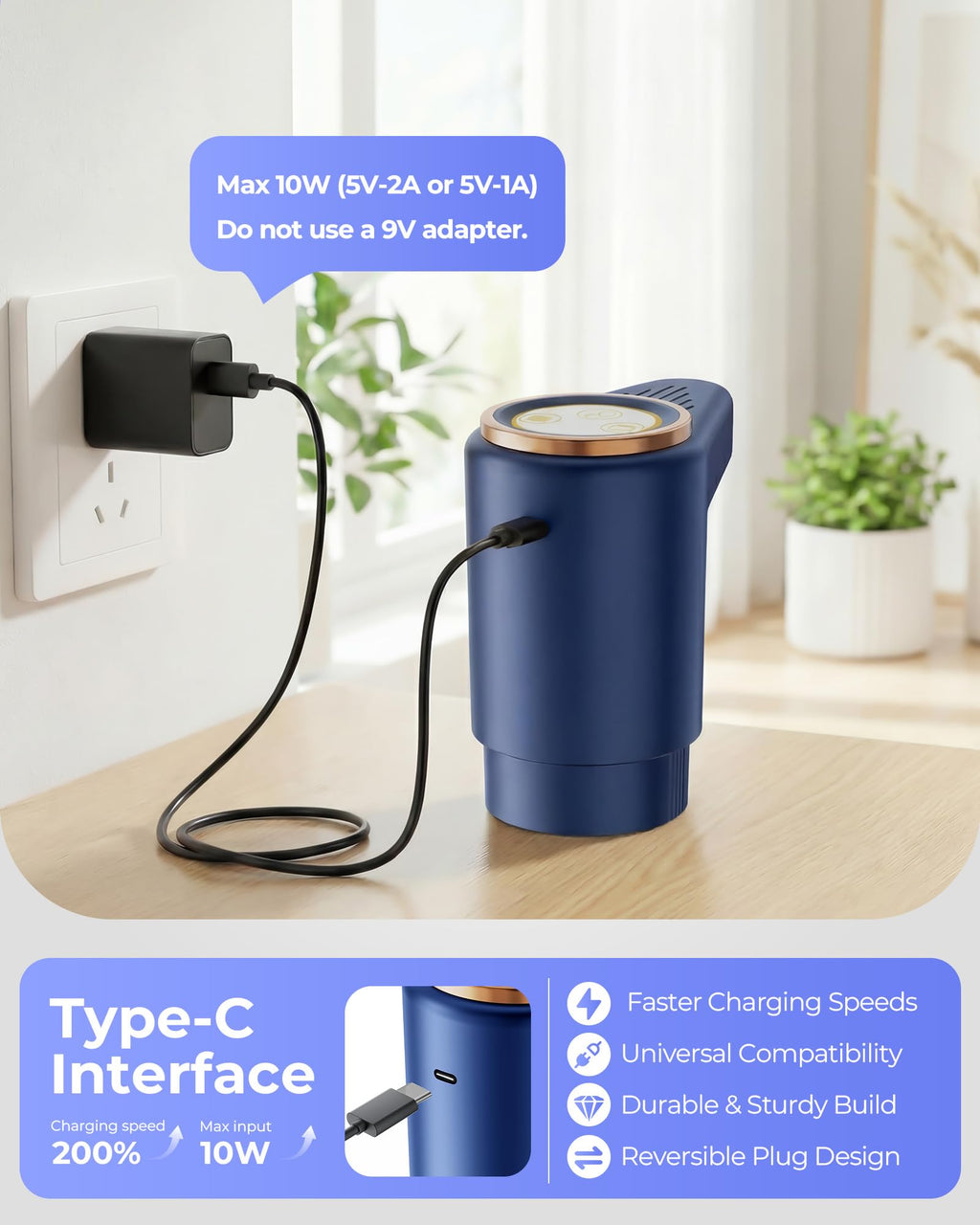 Water Jug Pump for 5 Gallon Bottle – Portable Electric USB-C Charging Dispenser, Dual Powerful Motors, Fast Flow, Fits 2-5 Gallon Jugs – Ideal for Home, Office, Camping, RV, Beige
