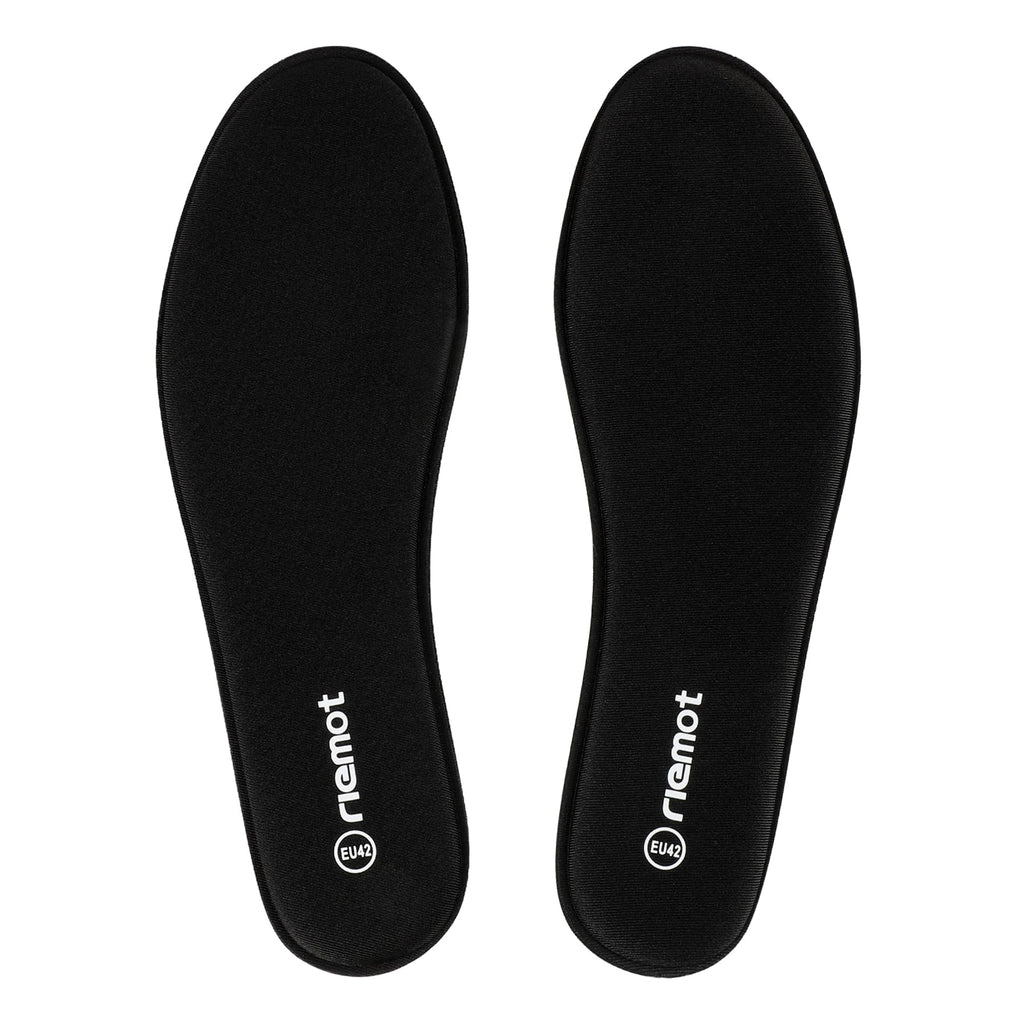 riemot Memory Foam Insoles for Men and Women - Replacement Shoe Inserts Comfort Cushioning for Sports Shoes, Trainers, Sneakers, Work Boots and Walking Shoes, Black with Yellow Base, UK8 / EU42