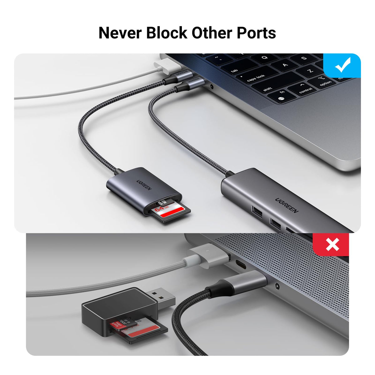 UGREEN SD Card Reader, USB C 312MB/S Card Adapter with Dual-Slot for TF/SD