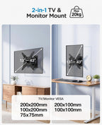 PERLESMITH TV Wall Bracket for 13-43 inch TVs, Swivel Tilt Extend Wall Mount for Flat & Curved TV up to 20kg, Max.VESA 200x200mm