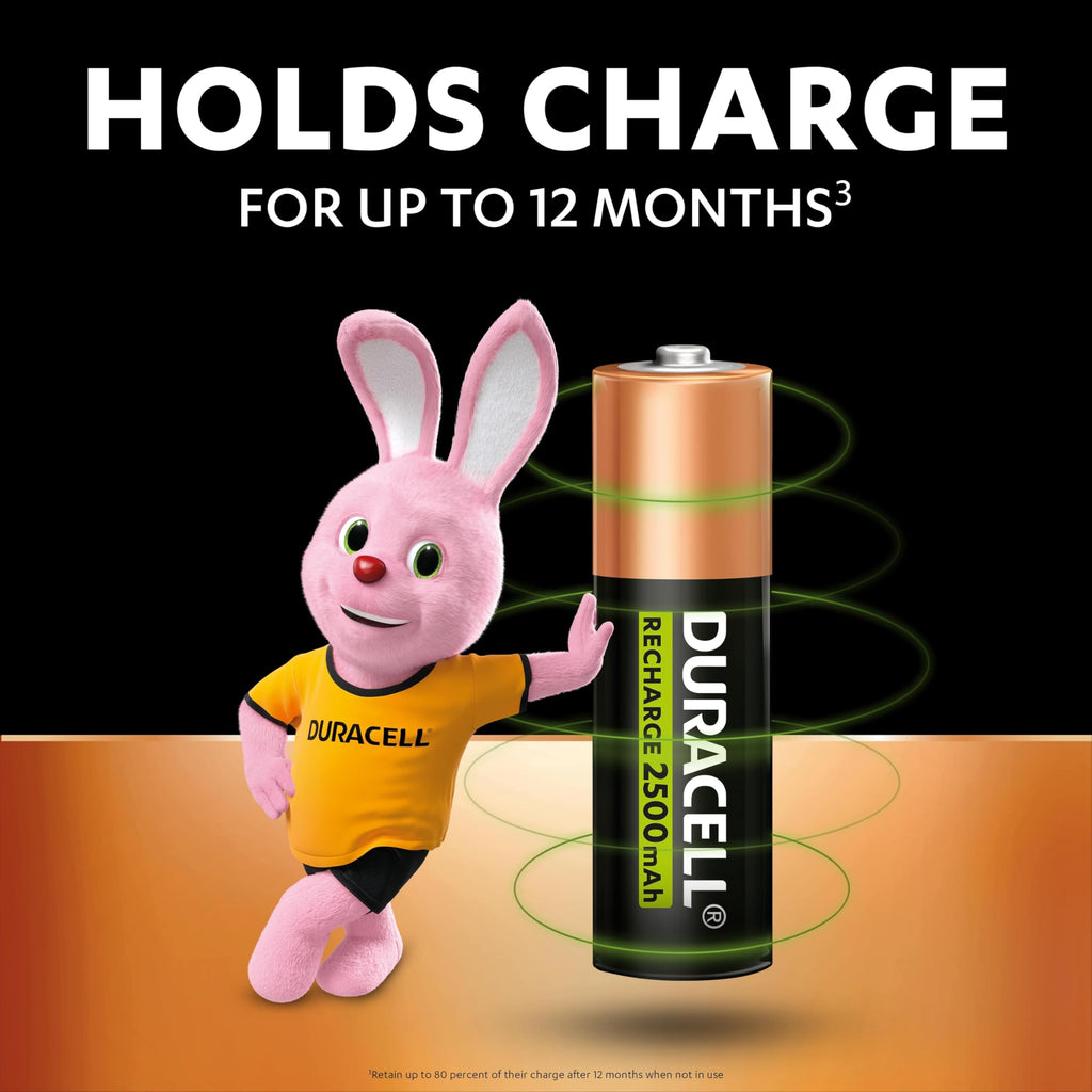 DURACELL AAA Rechargeable Batteries (4 Pack) 1.2V, 750 mAh NiMH